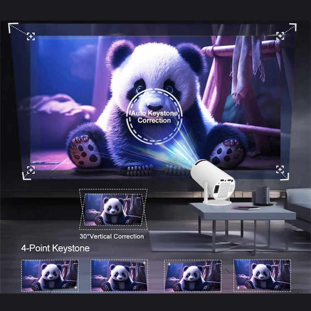 Proiector Portabil APF® HY300 PRO HD, Android 11, Wifi6, 4K, 1280x720P, 280 ANSI Lumeni – Home Theatre Compact și Versatil