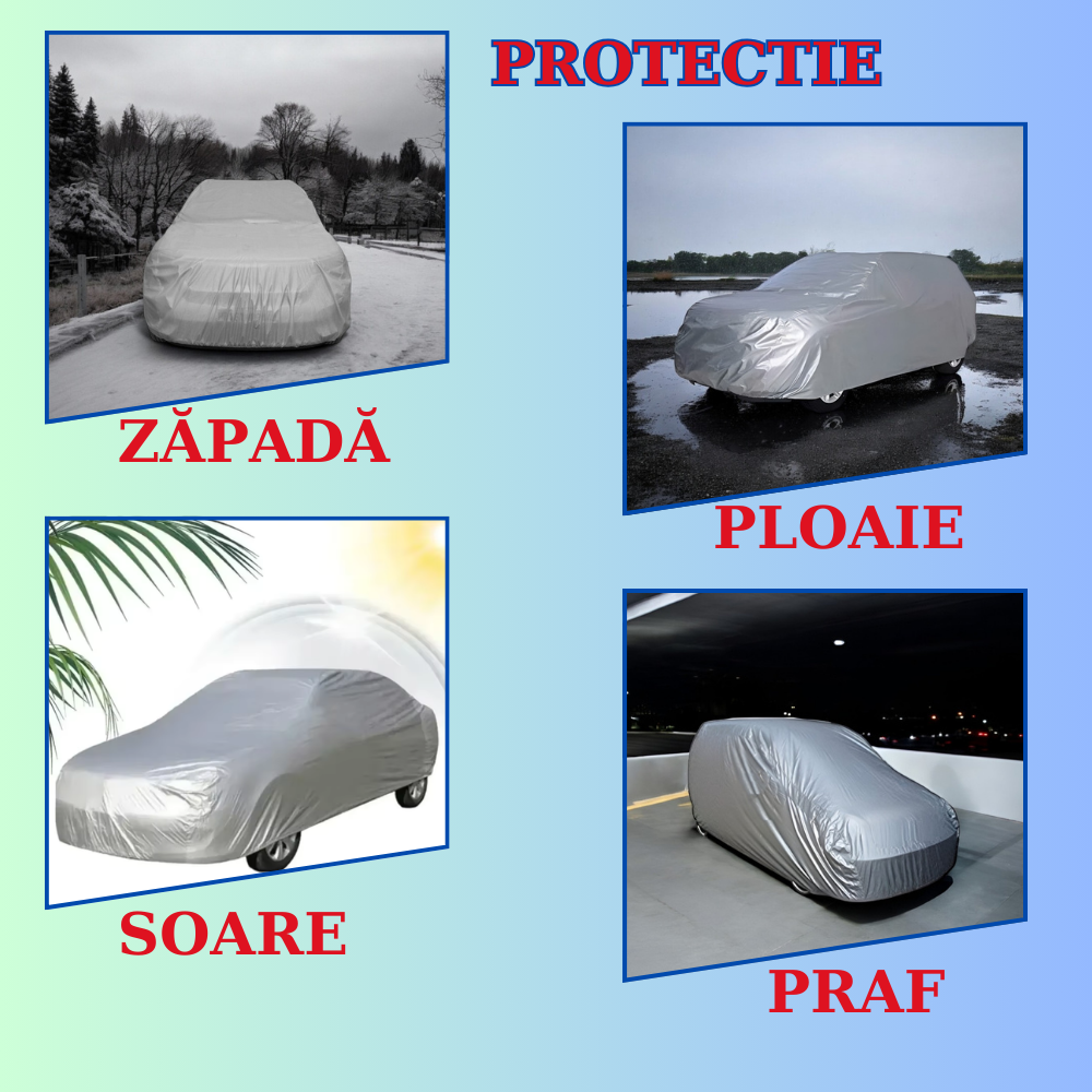 Husă Auto Universală pentru Protecție - Impermeabilă, Rezistenta la Praf și UV, Dimensiuni Multiple