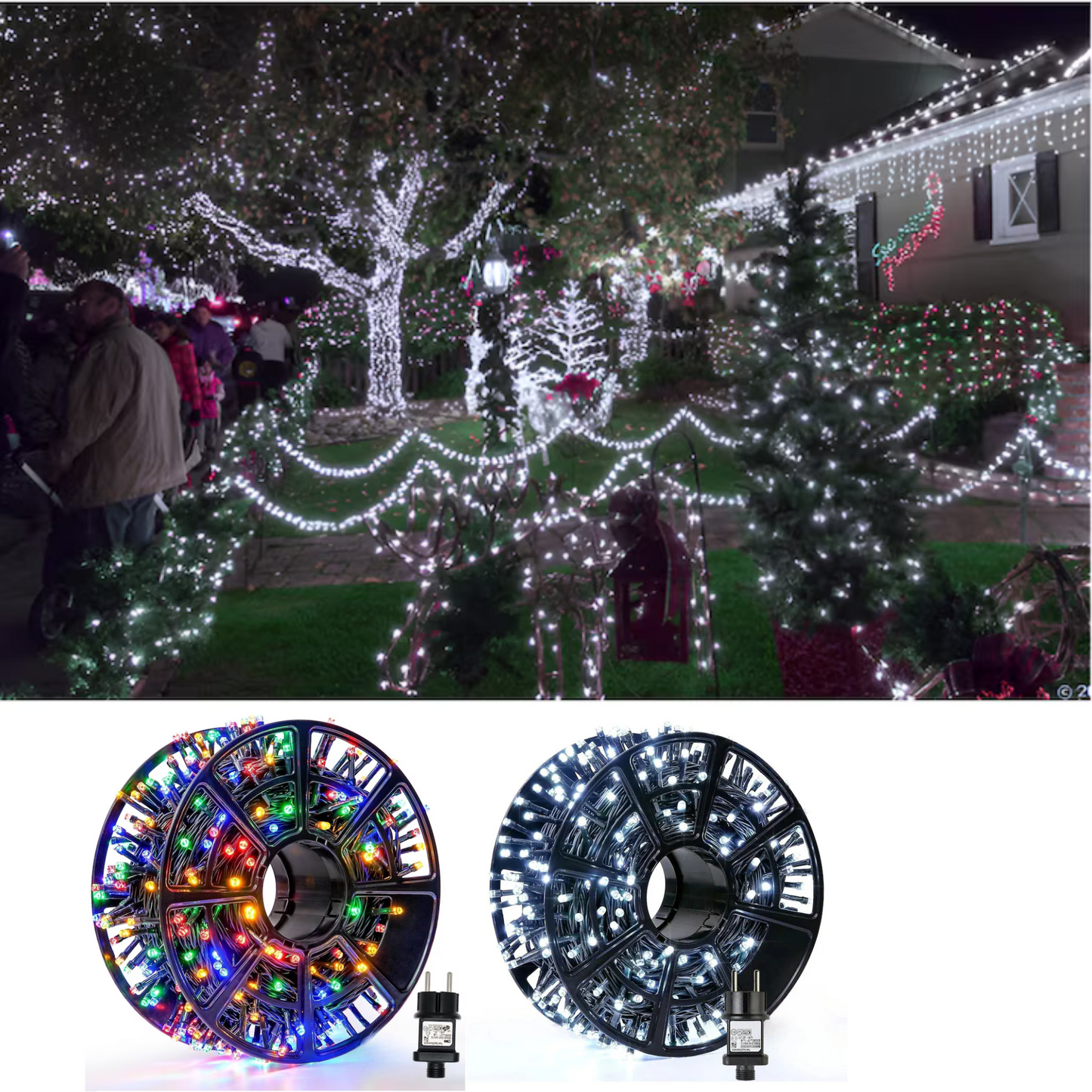 Instalație Luminoasă LED 50M Multicolor - 8 Jocuri de Lumini, Impermeabilă