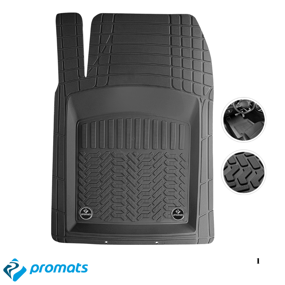 Covorașe Auto Cauciuc 4D Tăviță Promats®, Set 4 Buc