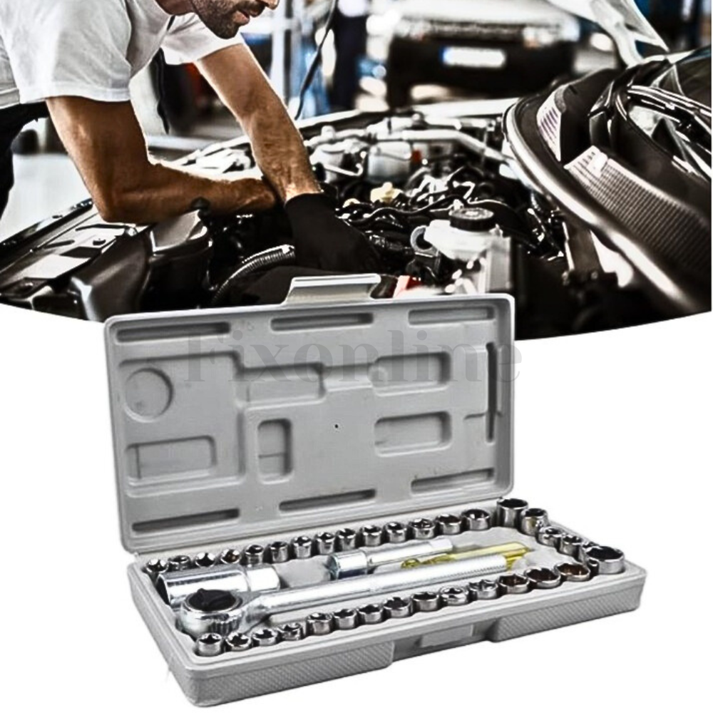 Set Chei Tubulare Micro, 34 Piese - Unelte pentru Reparații Auto și Uz Casnic