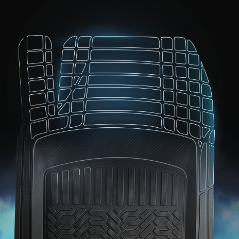 Covorașe Auto Cauciuc 4D Tăviță Promats®, Set 4 Buc