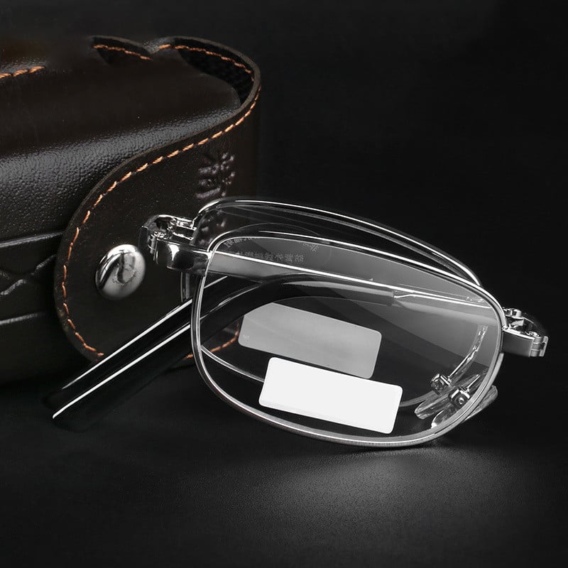 Ochelari Pliabili de Lectură Anti-Lumină Albastră, Auriu, Unisex, Metalici, +1.0 până la +4.0, Cu Cutie de Protecție (Copy)