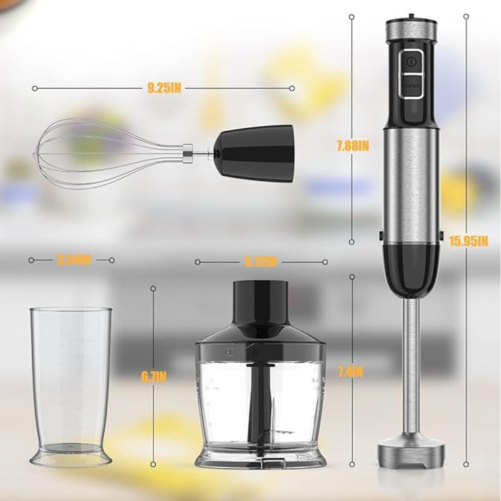 Blender vertical SonyMax SN-8006, 1500W, 2 trepte + Turbo, lame inox, tocător, tel și pahar gradat