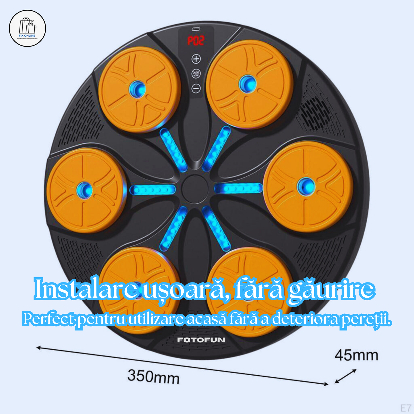 Aparat Smart de Box FOTOFUN® cu Bluetooth, Lumini RGB, Mănuși Negre și Fixare Velcro