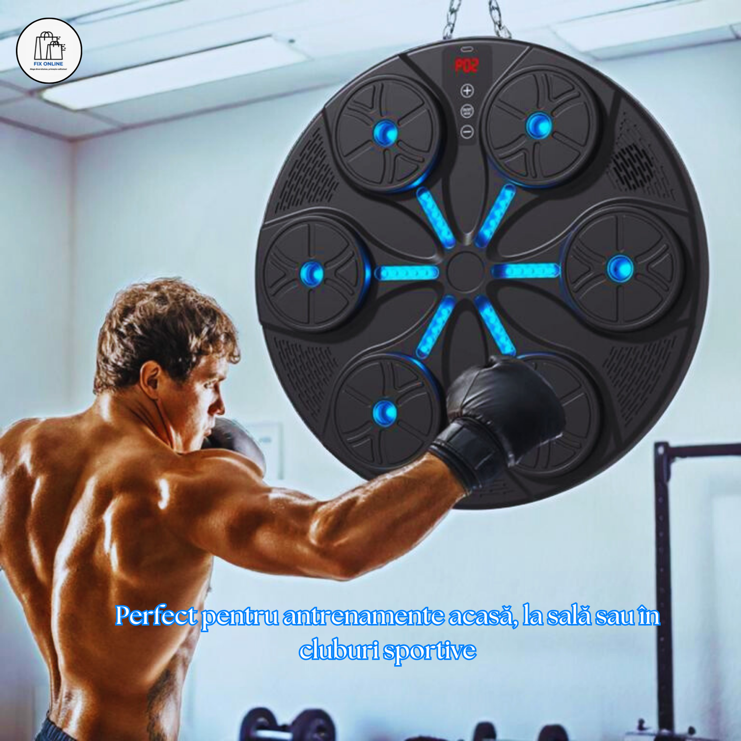 Aparat Smart de Box FOTOFUN® cu Bluetooth, Lumini RGB, Mănuși Negre și Fixare Velcro