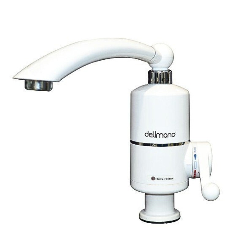 White delimano kitchen faucet on a white background