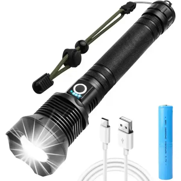 Lanternă LED Tactică 2000LM, USB, Zoom, Rezistenta la Apă
