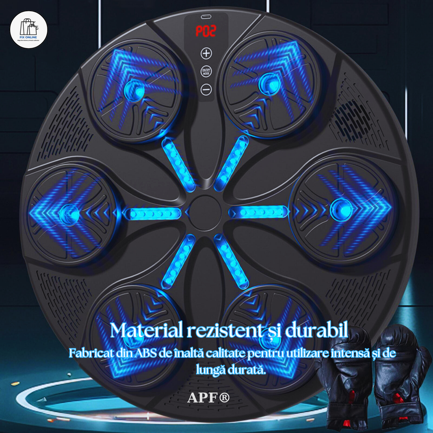 Aparat Smart de Box FOTOFUN® cu Bluetooth, Lumini RGB, Mănuși Negre și Fixare Velcro