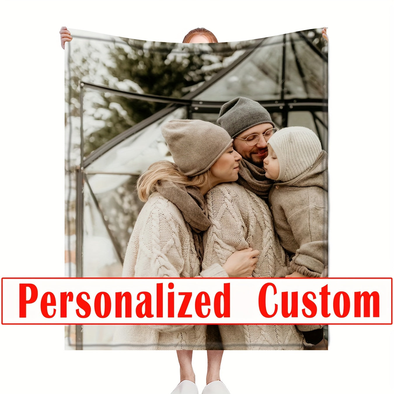 Pătură Personalizată din Flanel cu Foto și Text - Reversibilă și Lavabilă