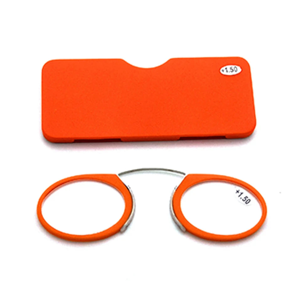 Ochelari de Citit Portabili Fără Brațe Nose Clip TR90 - Ultralight cu Husă, Dioptrii +1.0 la +3.0
