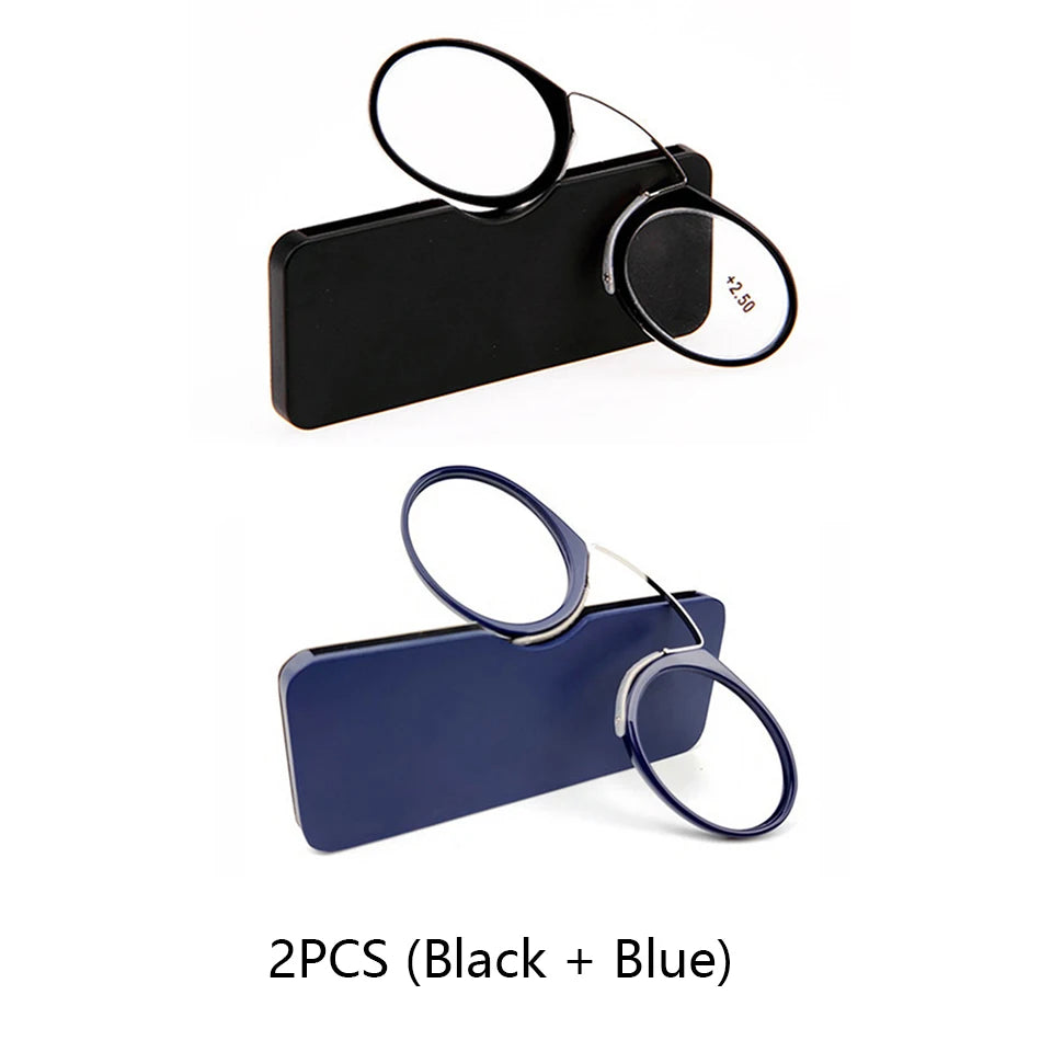Ochelari de Citit Portabili Fără Brațe Nose Clip TR90 - Ultralight cu Husă, Dioptrii +1.0 la +3.0