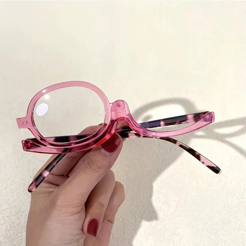 Ochelari de citit cu lentilă rotativă pentru machiaj | Presbiopie +1.0 până la +4.0
