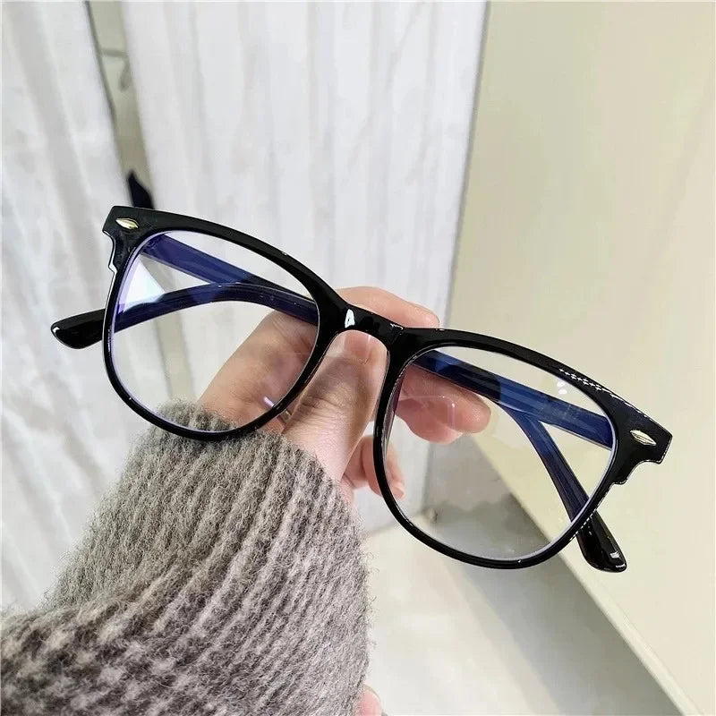Ochelari Miopie Anti-Lumină Albastră | Rame Vintage Ovale Minus 0 până la -4.0