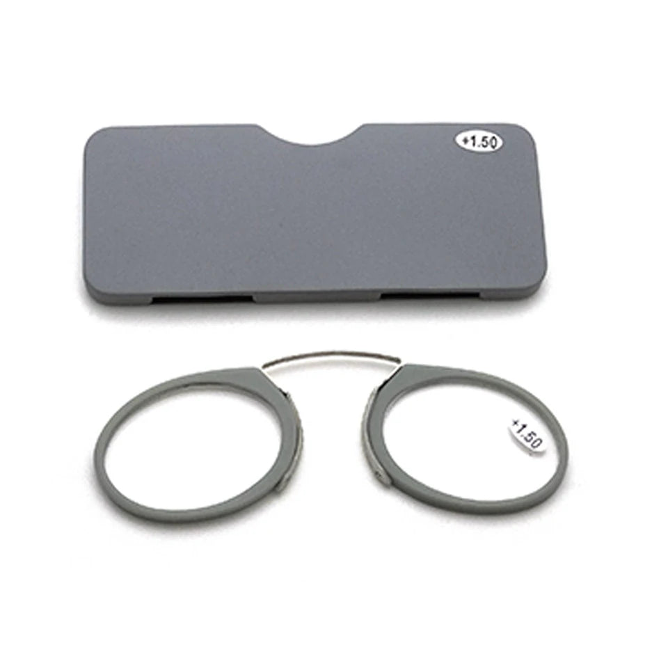 Ochelari de Citit Portabili Fără Brațe Nose Clip TR90 - Ultralight cu Husă, Dioptrii +1.0 la +3.0