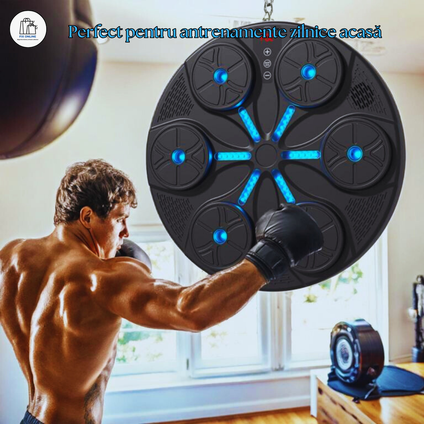 Aparat Smart de Box FOTOFUN® cu Bluetooth, Lumini RGB, Mănuși Negre și Fixare Velcro