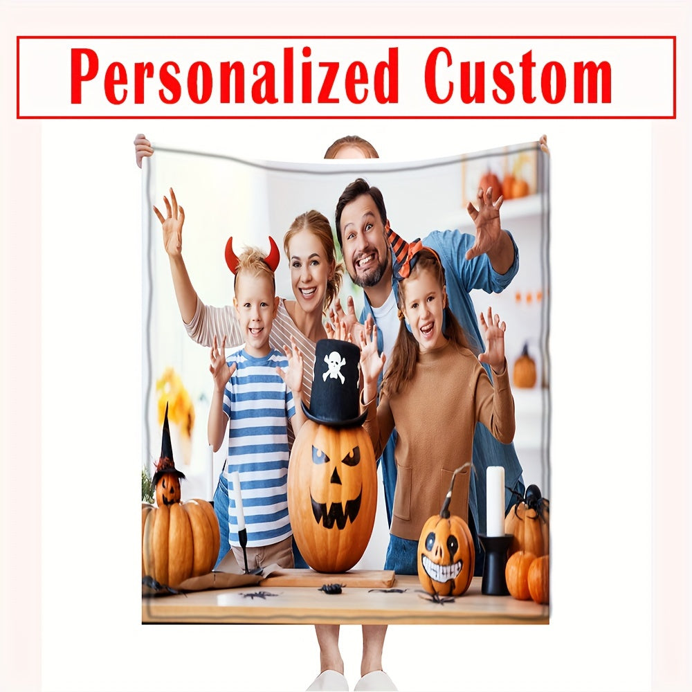 Pătură Personalizată din Flanel cu Foto și Text - Reversibilă și Lavabilă