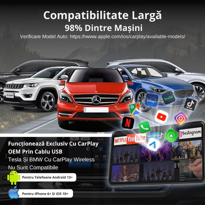 AI BOX A11 – CarPlay Wireless, Android Auto Wireless, Mirror Link, 2GB RAM / 16GB ROM