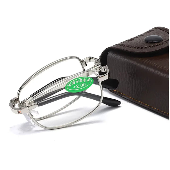 Ochelari Pliabili de Lectură Anti-Lumină Albastră, Auriu, Unisex, Metalici, +1.0 până la +4.0, Cu Cutie de Protecție (Copy)