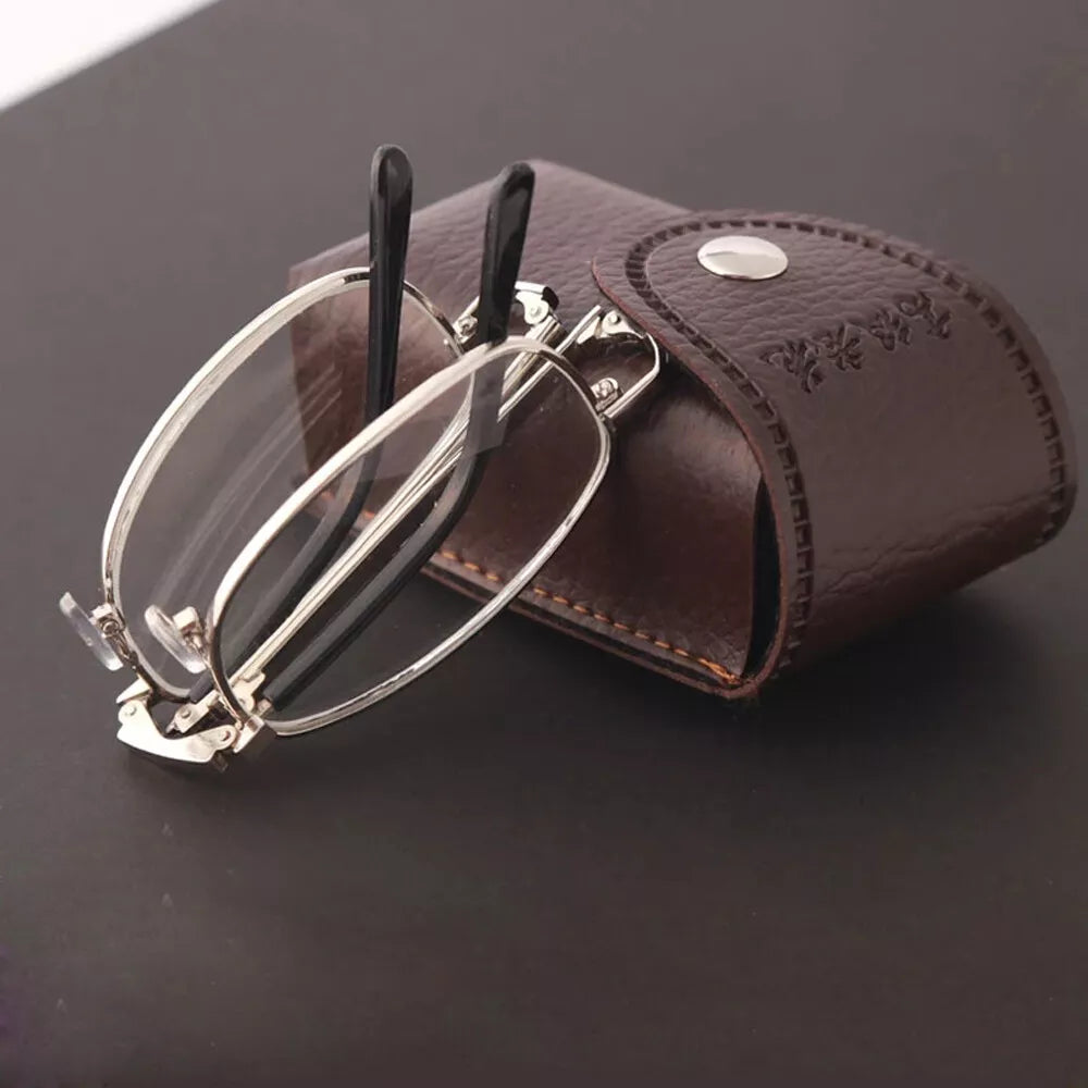 Ochelari Pliabili de Lectură Anti-Lumină Albastră, Auriu, Unisex, Metalici, +1.0 până la +4.0, Cu Cutie de Protecție (Copy)