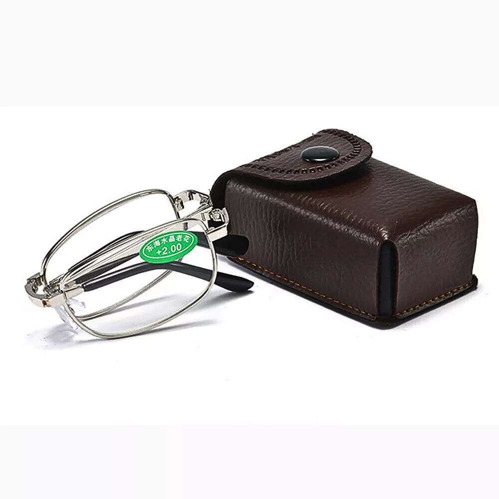 Ochelari Pliabili de Lectură Anti-Lumină Albastră, Argintiu, Unisex, Metalici, +1.0 până la +4.0, Cu Cutie de Protecție