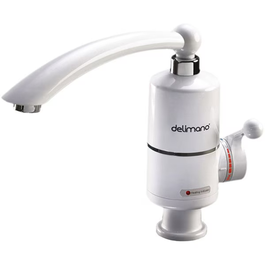 White delimano electric water pump on a white background