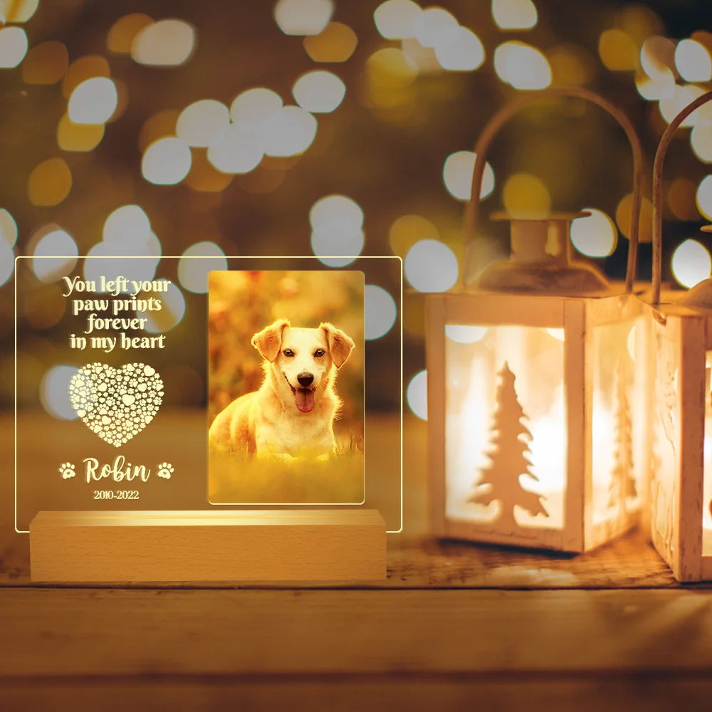 Lumină Personalizată de Noapte – Cadou Memorial pentru Pierderea Animalului de Companie