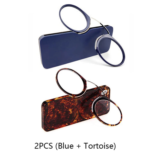 Ochelari de Citit Portabili Fără Brațe Nose Clip TR90 - Ultralight cu Husă, Dioptrii +1.0 la +3.0