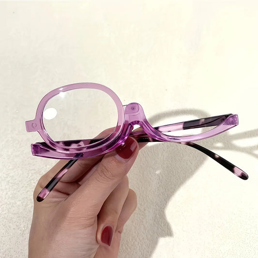 Ochelari de citit cu lentilă rotativă pentru machiaj | Presbiopie +1.0 până la +4.0