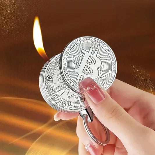 Brichetă Bitcoin Cu Gaz Butan – Design Unic, Cadou Comemorativ, Accesorii Fumători