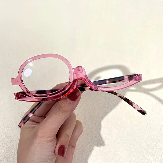 Ochelari de citit cu lentilă rotativă pentru machiaj | Presbiopie +1.0 până la +4.0