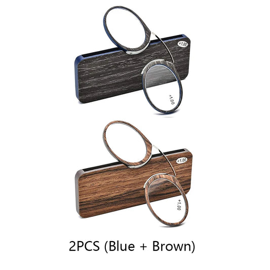 Ochelari de Citit Portabili Fără Brațe Nose Clip TR90 - Ultralight cu Husă, Dioptrii +1.0 la +3.0
