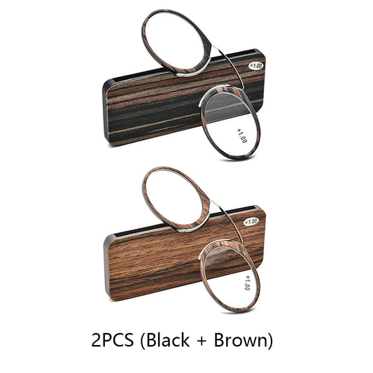 Ochelari de Citit Portabili Fără Brațe Nose Clip TR90 - Ultralight cu Husă, Dioptrii +1.0 la +3.0