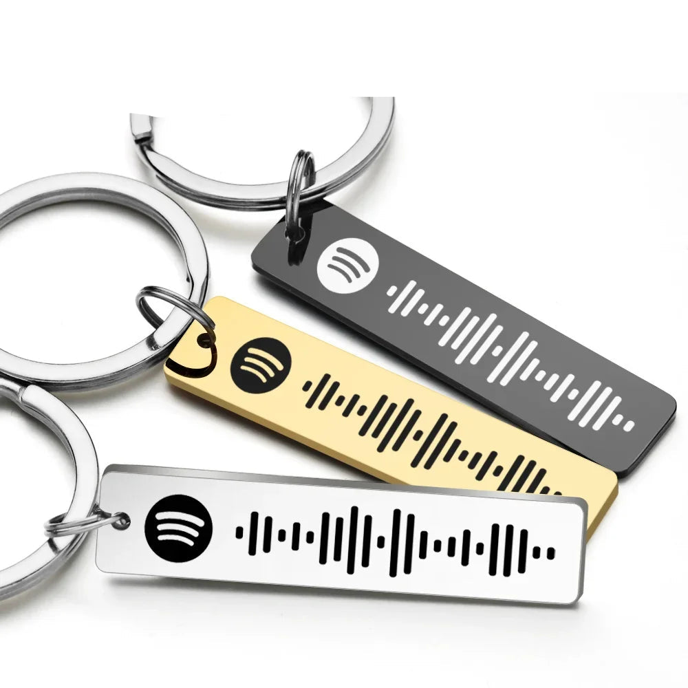 Spotify Code Keychain Personalizat, 3 variante multicolore, vedere de aproape