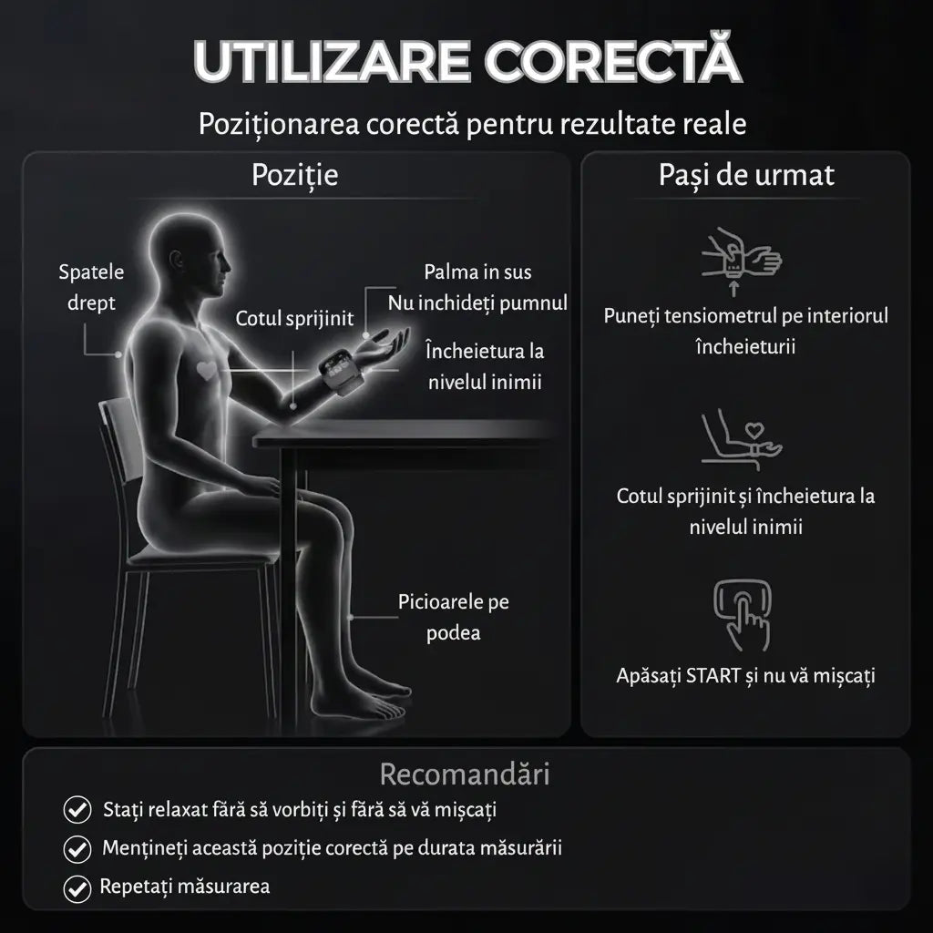 Instrucțiuni de folosire Tensiometru Electronic de Încheietură FOTOFUN