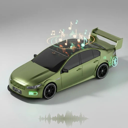 Boxa Bluetooth Portabilă J-iPOK P338T – Design Mașină Sport, LED, FM, 10W – Verde Militar