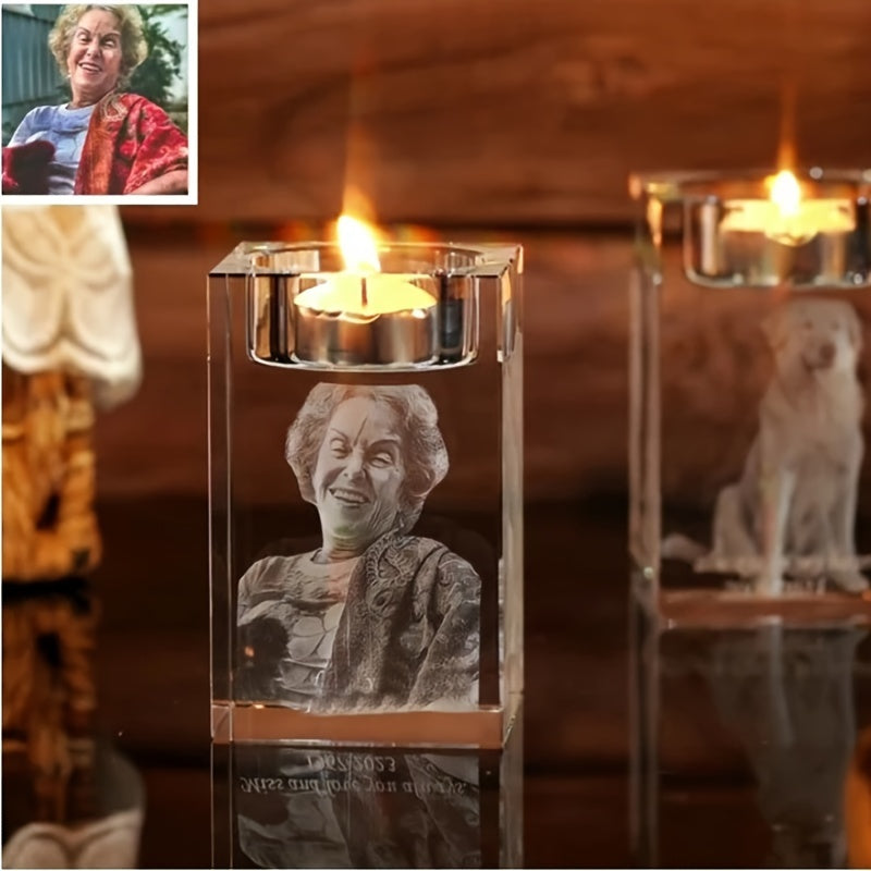 Suport Personalizat pentru Lumânări din Sticlă - Cadou pentru Nuntă sau Aniversare