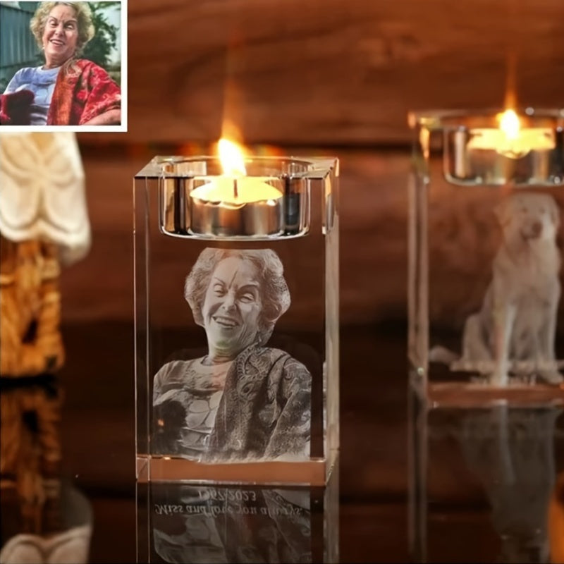 Suport Personalizat pentru Lumânări din Sticlă - Cadou pentru Nuntă sau Aniversare