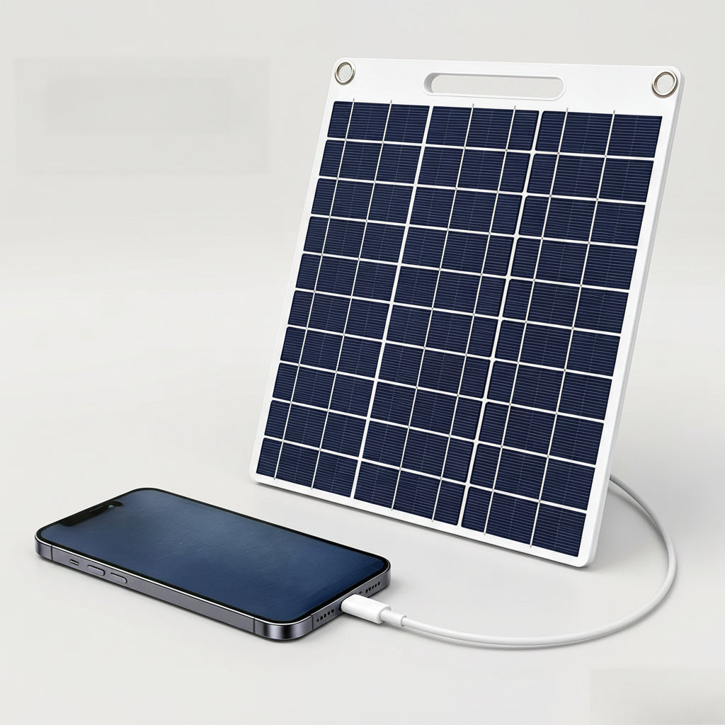 Panou solar care încarcă un telefon