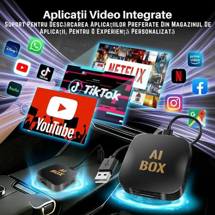 AI BOX A11 – CarPlay Wireless, Android Auto Wireless, Mirror Link, 2GB RAM / 16GB ROM