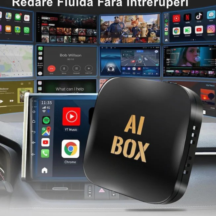 AI BOX A11 – CarPlay Wireless, Android Auto Wireless, Mirror Link, 2GB RAM / 16GB ROM
