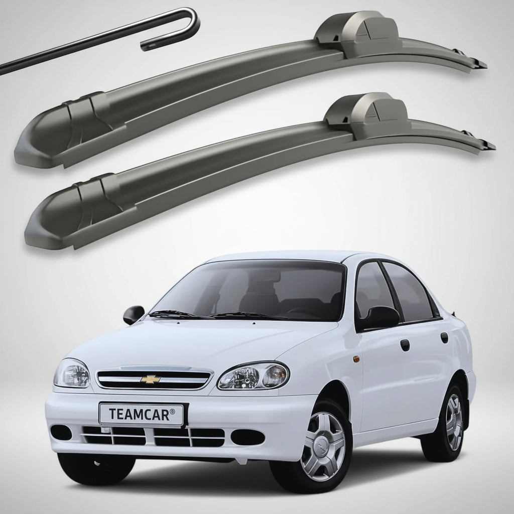 Set 2 Ștergătoare Parbriz Flat Dedicate Chevrolet / Daewoo Lanos (1997-2020), Prindere Hook (Cârlig)