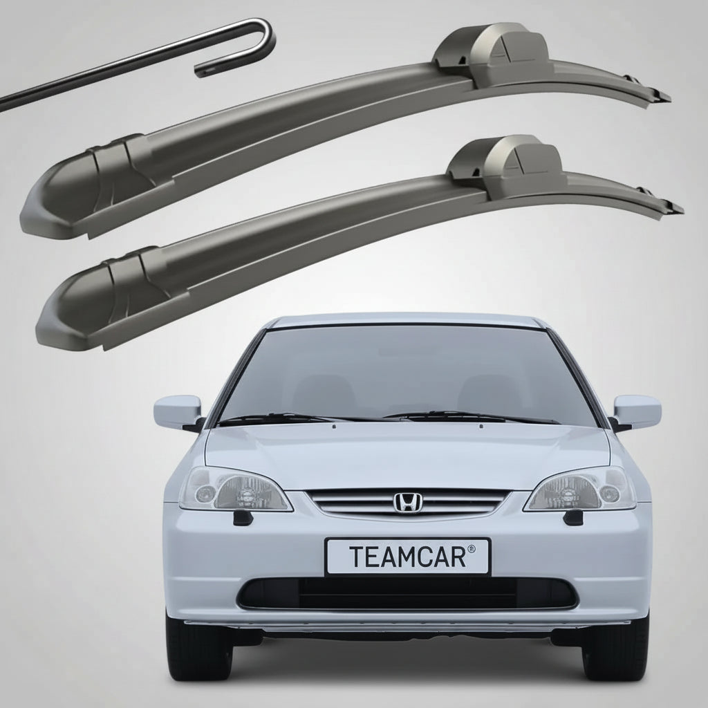 Set 2 Ștergătoare Parbriz Flat Dedicate Honda Civic 7 Sedan / Coupe (2001-2005), Prindere Hook (Cârlig)