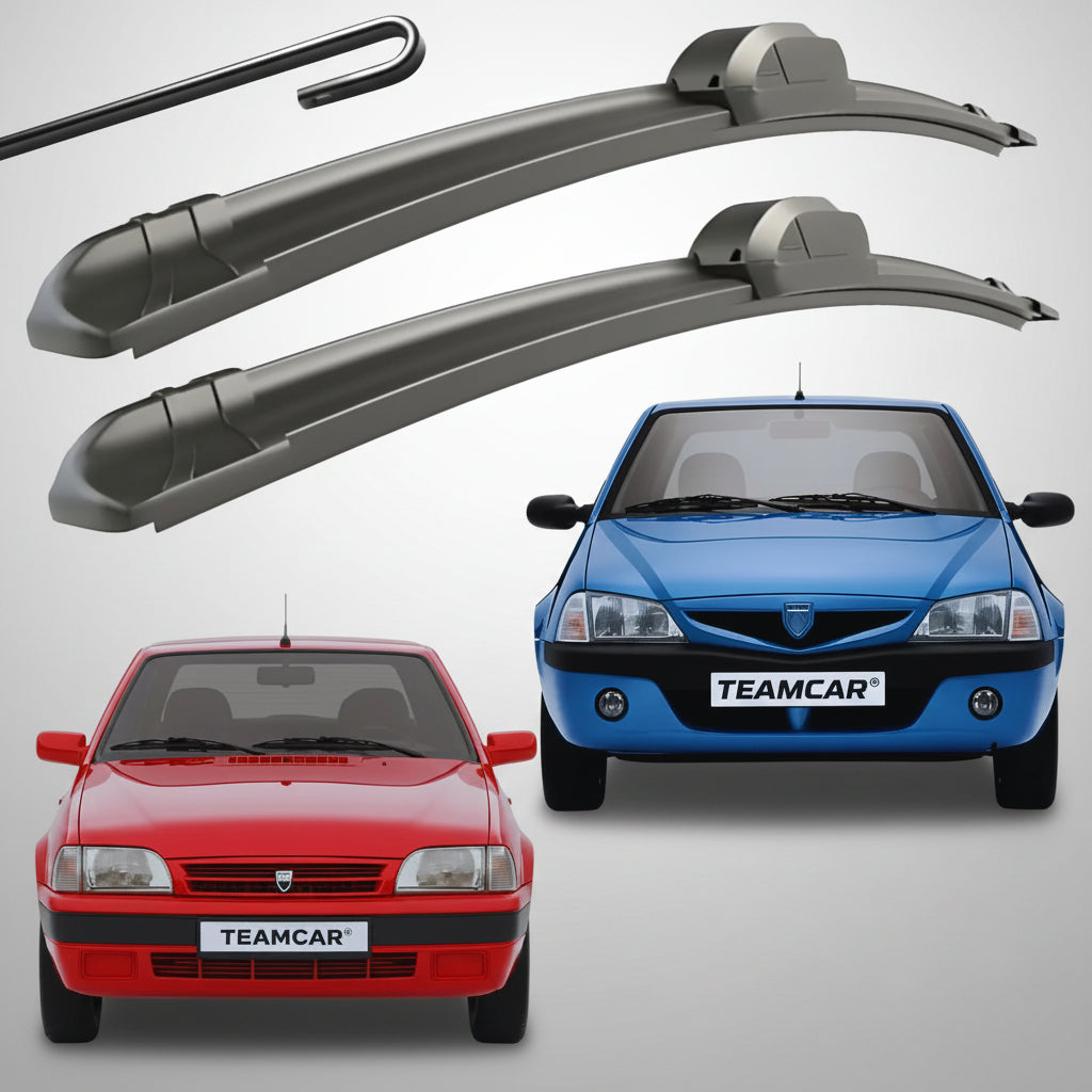 Set 2 Ștergătoare Parbriz Flat Dedicate Dacia SuperNova (2000-2003) / Solenza (2003-2005), Prindere Hook