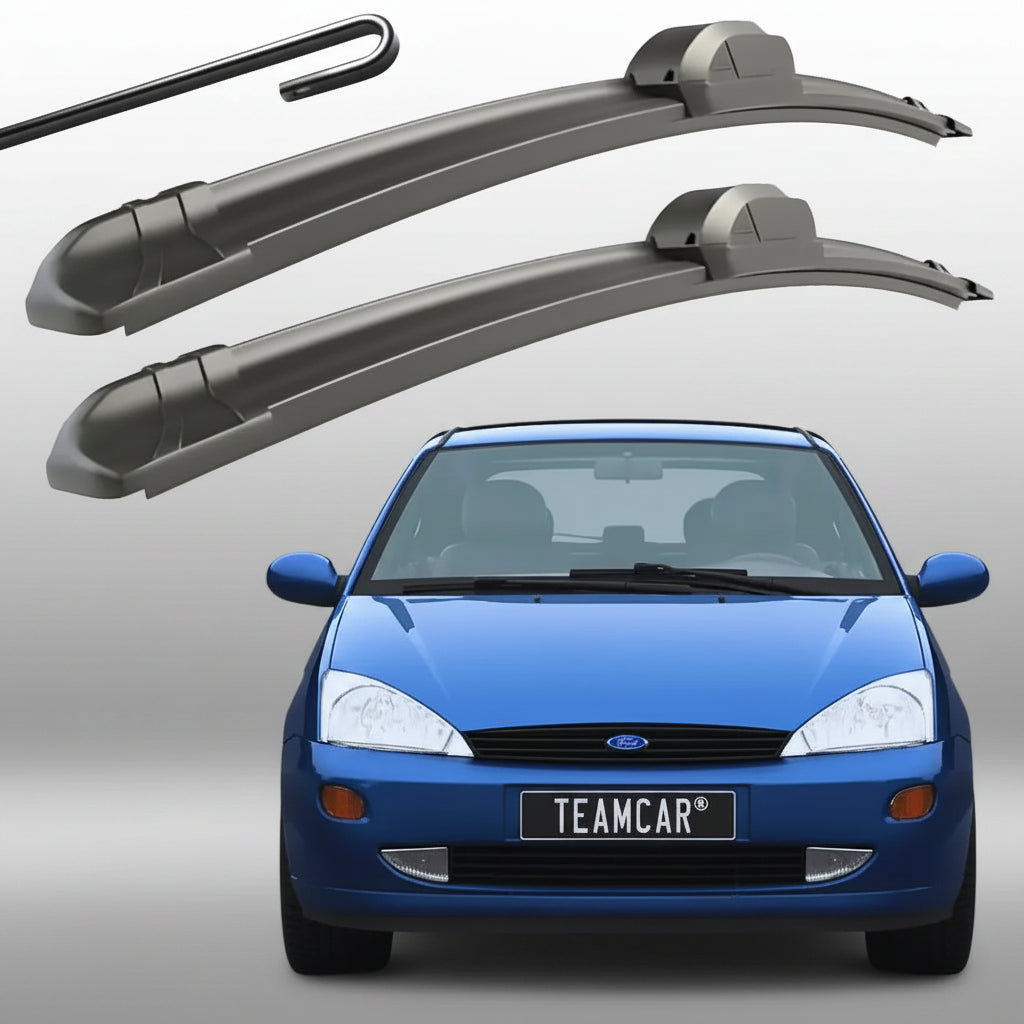 Set 2 Ștergătoare Parbriz Flat Dedicate Ford Focus 1 (1998-2004), Prindere Hook (Cârlig)