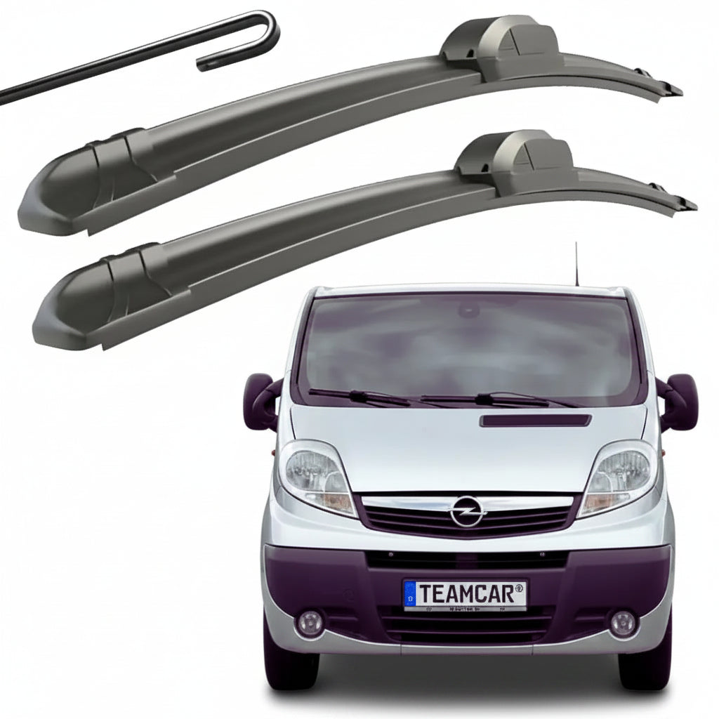 Set 2 Ștergătoare Parbriz Flat Dedicate Opel Vivaro A (2001-2014), Prindere Hook (Cârlig)