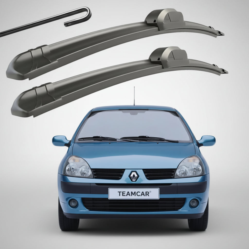 Set 2 Ștergătoare Parbriz Flat Dedicate Renault Clio 2 / Thalia 1 (1998-2012), Prindere Hook (Cârlig)