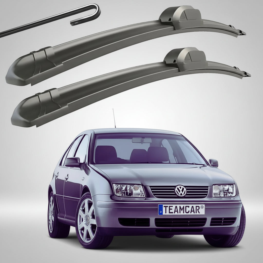 Set 2 Ștergătoare Parbriz Flat Dedicate VW Bora Sedan / Variant (1998 - Mai 2002), Prindere Hook (Cârlig)