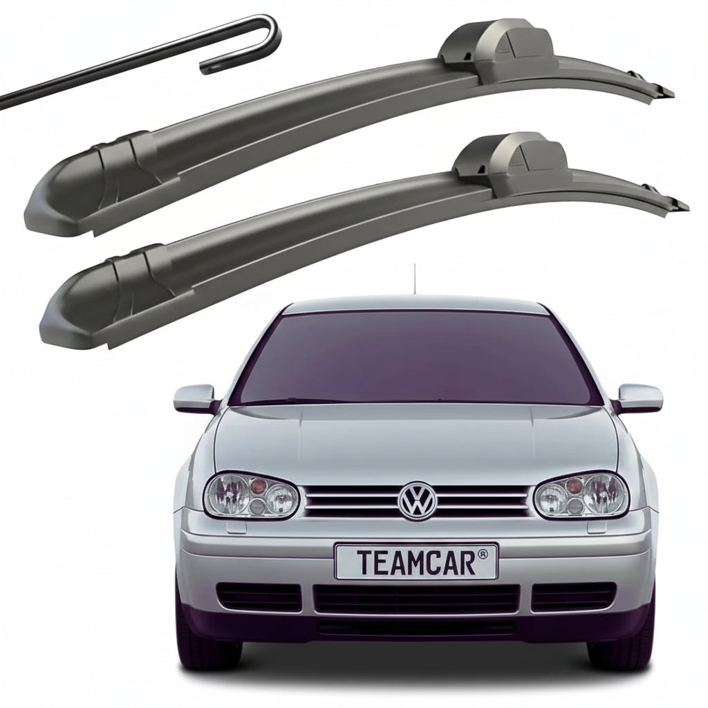 Set 2 Ștergătoare Parbriz Flat Dedicate VW Golf 4 (1997 - Iunie 2002), Prindere Hook (Cârlig)