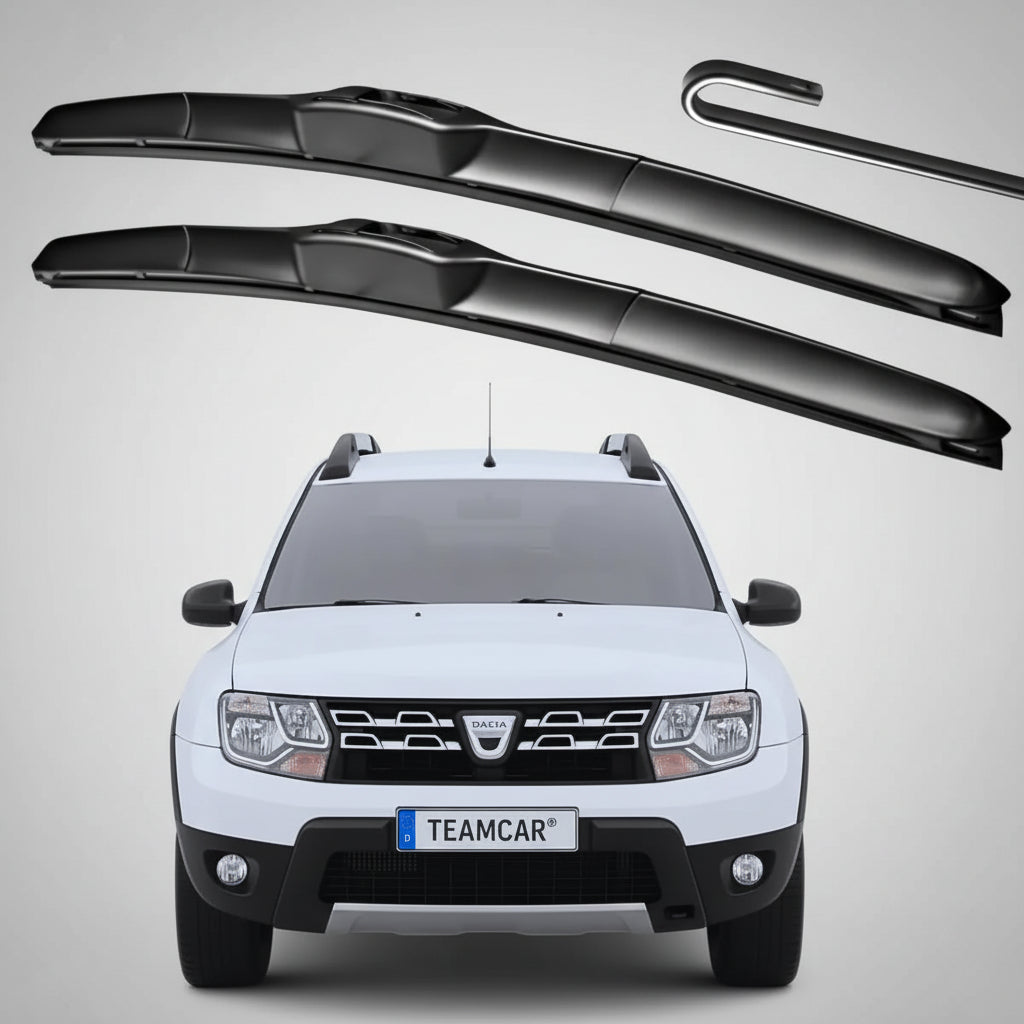Set 2 Ștergătoare Parbriz Hibrid Dedicate Dacia Duster 1 (2010-2016), Prindere Hook (Cârlig)
